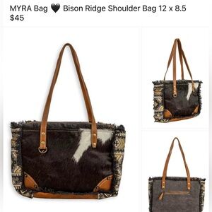 Myra Bag Bison Ridge Shoulder Bag - Black, Brown, and Cream